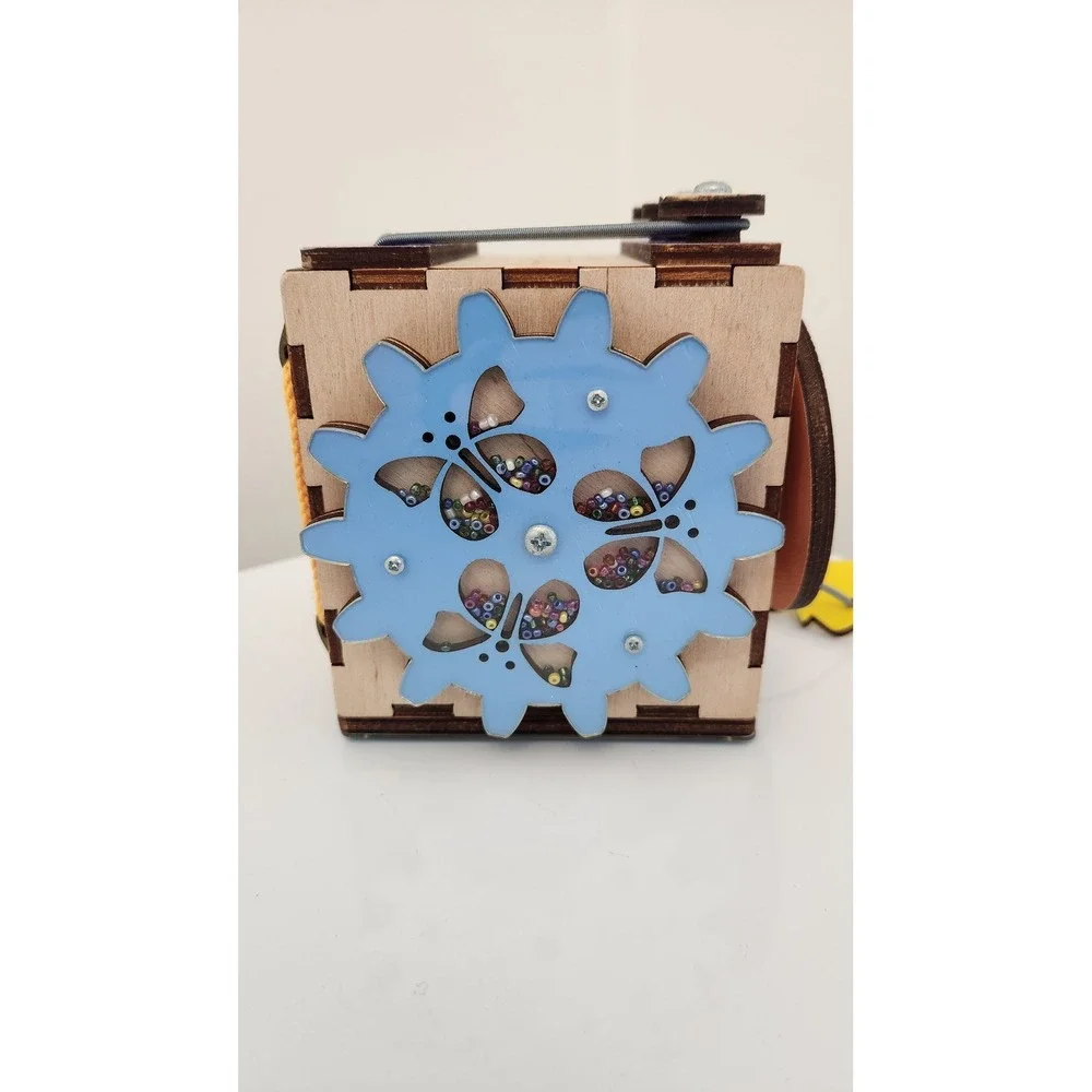 BrainUp Wooden‎ Busy Cube Sensory Montessori Activity Toddler Toy 6 activities